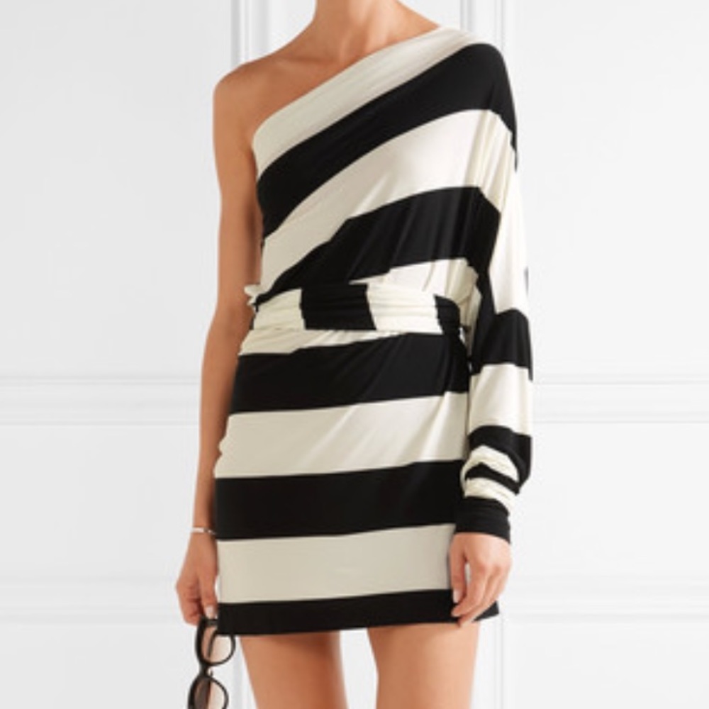 NWT Norma Kamali All-In-One Striped Mini Dress